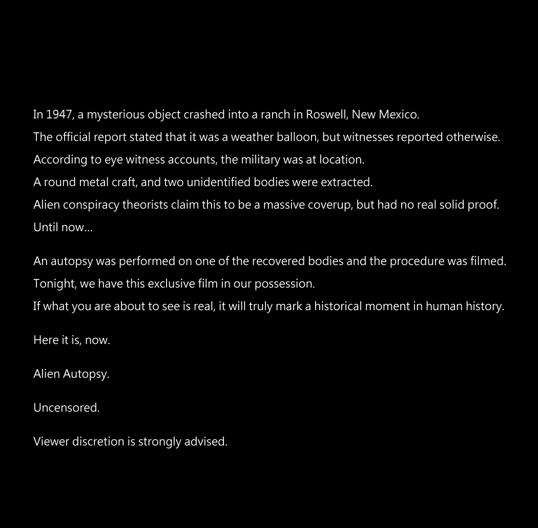Alien Autopsy - Fact or Fiction page 2 full