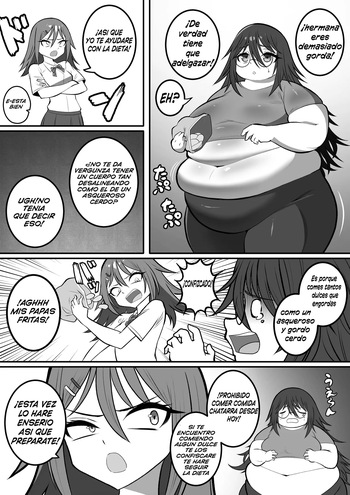 A fat older sister on a diet and a younger sister who awakens to fattening cover