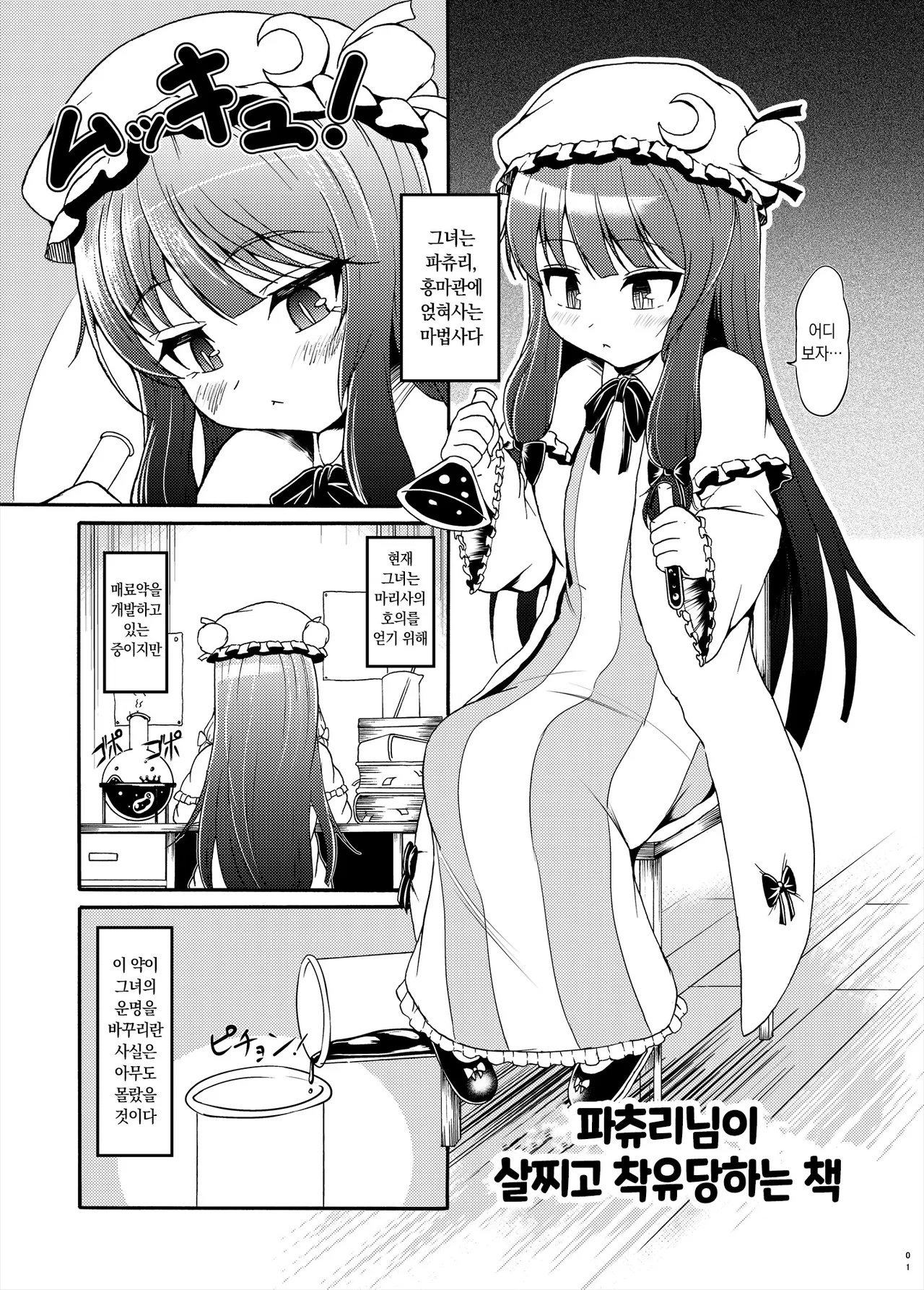 Patchouli-sama ga Futotte Sakunyuu Sareru Hon | 파츄리님이 살찌고 착유당하는 책 page 1 full
