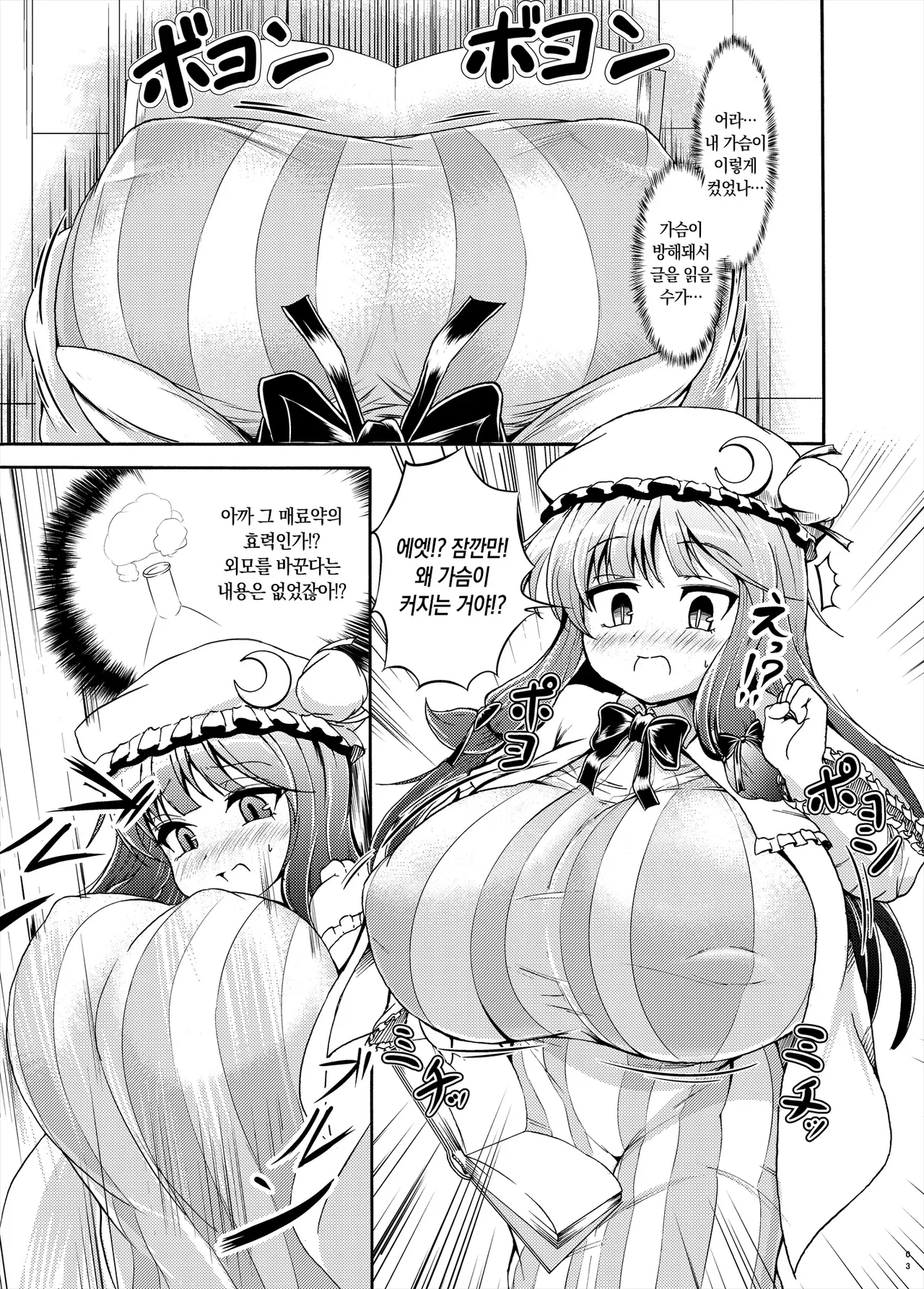 Patchouli-sama ga Futotte Sakunyuu Sareru Hon | 파츄리님이 살찌고 착유당하는 책 page 3 full
