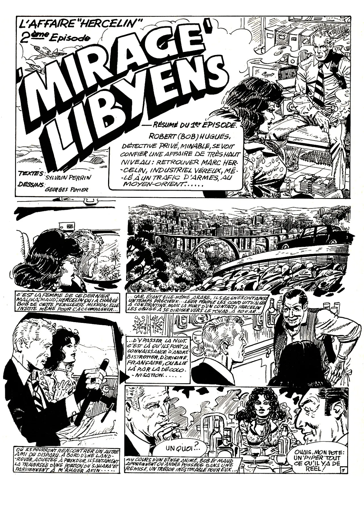 Georges Potier &amp; Sylvain Perrin - Les aventures de Bob Hugues : L'affaire "Hercelin" #2 : 'Mirage' Libyens page 2 full