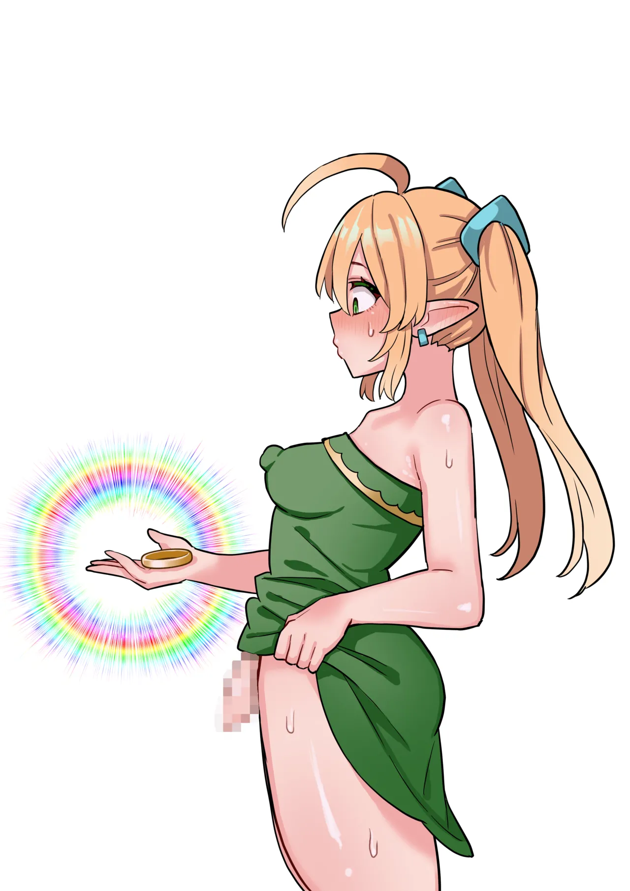 Tanshou Houkei Futanari Hobbit Shoujo ga Mahou no Yubiwa de Kyokon Seiyoku Monster ni naru Hanashi 1-3 page 2 full