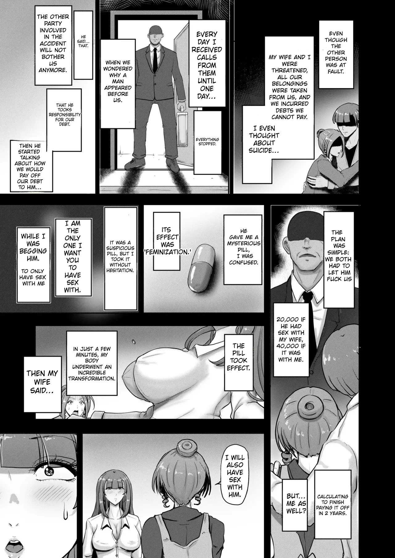 Nyotaika Netorare Fuufu ~ Nyotaika sareta Otto wa Aisuru Tsuma o Netotta Chinpo ni Otosareru | Genderbent Cuckold Couple ~ The Transformed Husband Falls for the Cock that Stole His Wife page 4 full