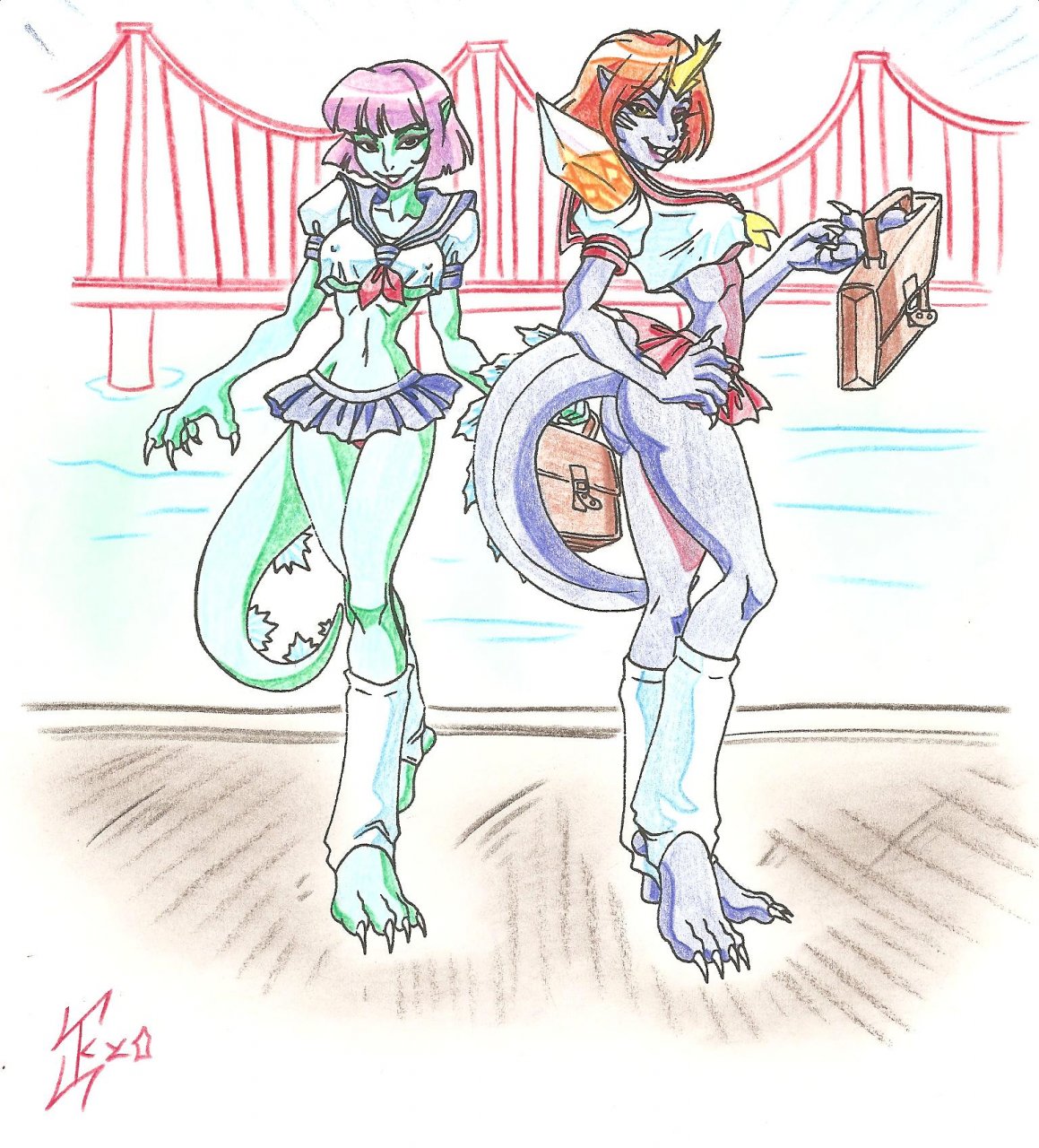 Kaiju Girl neveauxor commissions page 1 full
