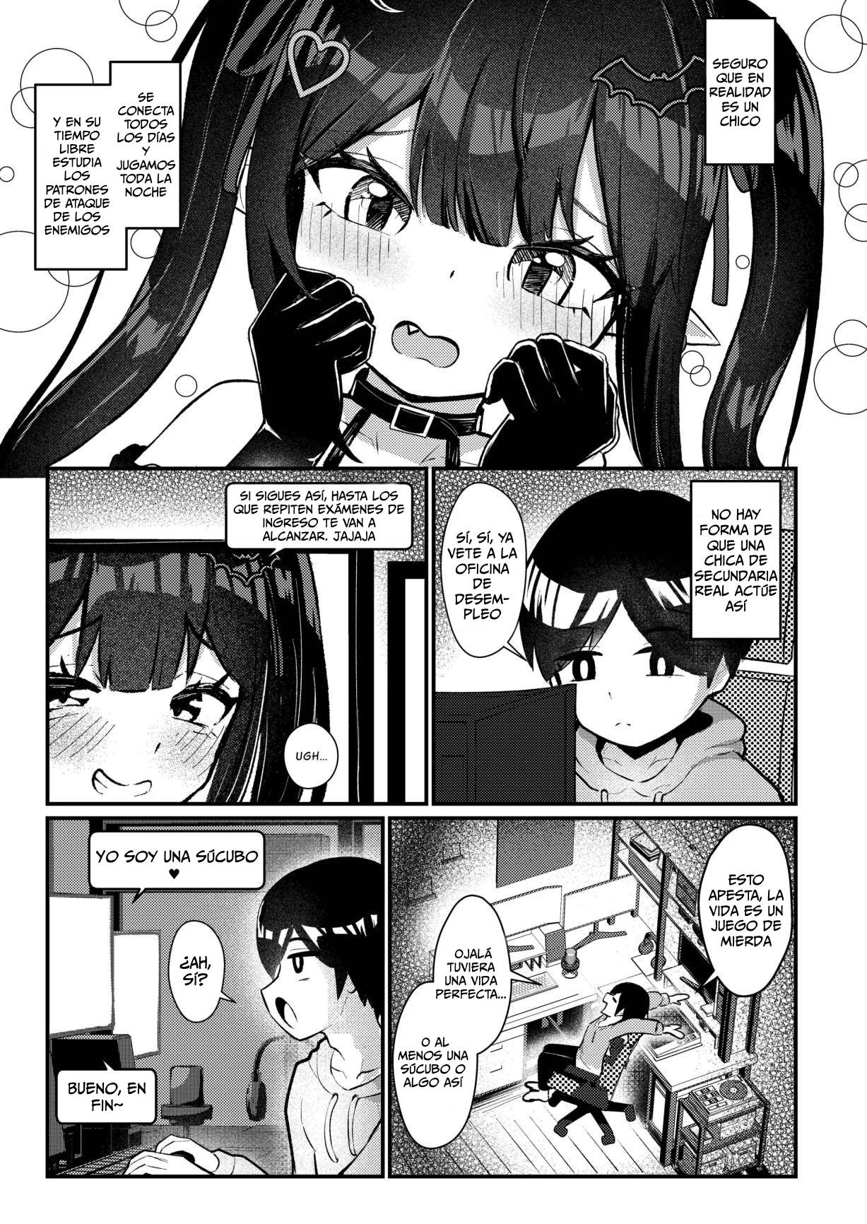 Hinekure Doutei ga Off-kai Ittara Succubus ni Ochinchin Propose Shichatta Hanashi｜La Historia de un Virgen Resentido que Fue a una Reunión Offline con una Súcubo page 6 full