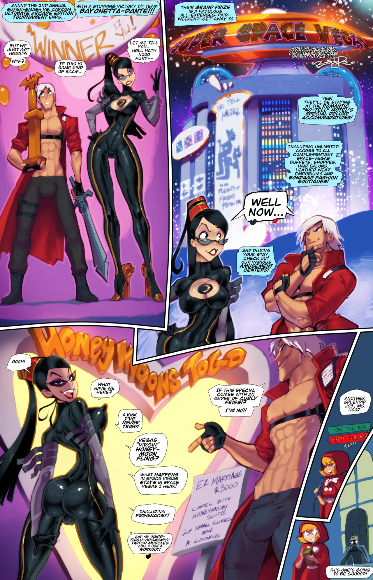 Bayonetta and Dante in Super Space Vegas page 1 full