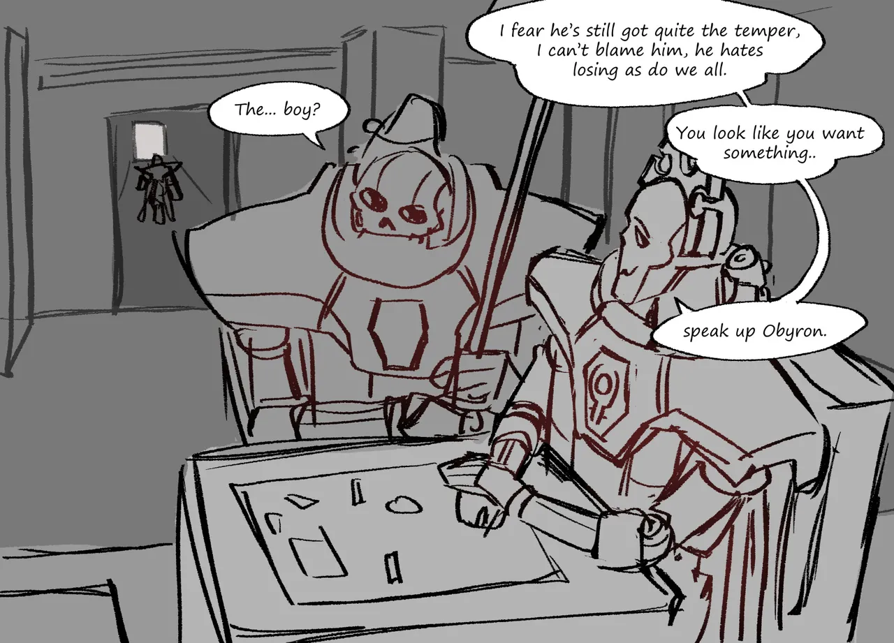 Nemesor Zandrekh and Lychguard Obyron adopt Alpharius and Omegon page 7 full