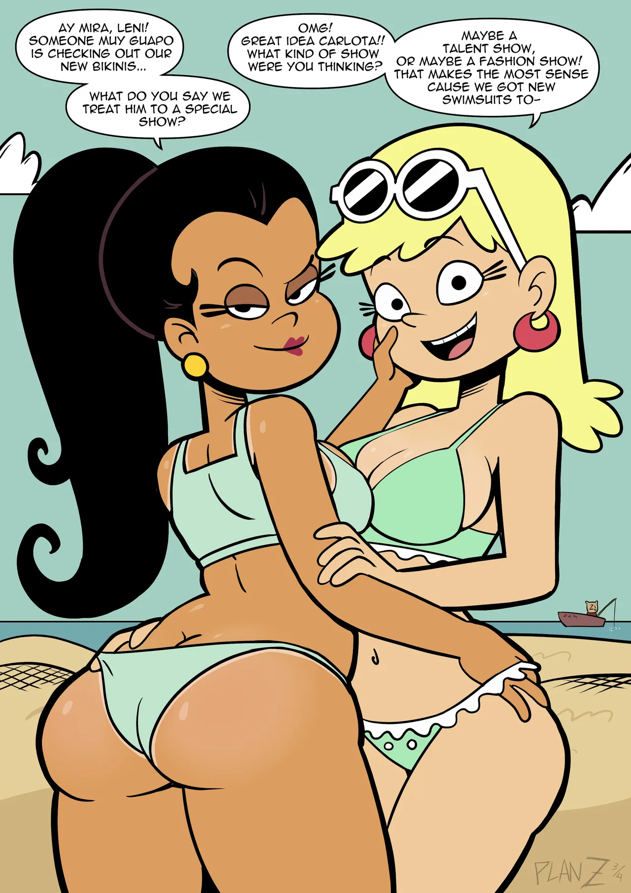 Carlota and Leni at the Beach page 1 full
