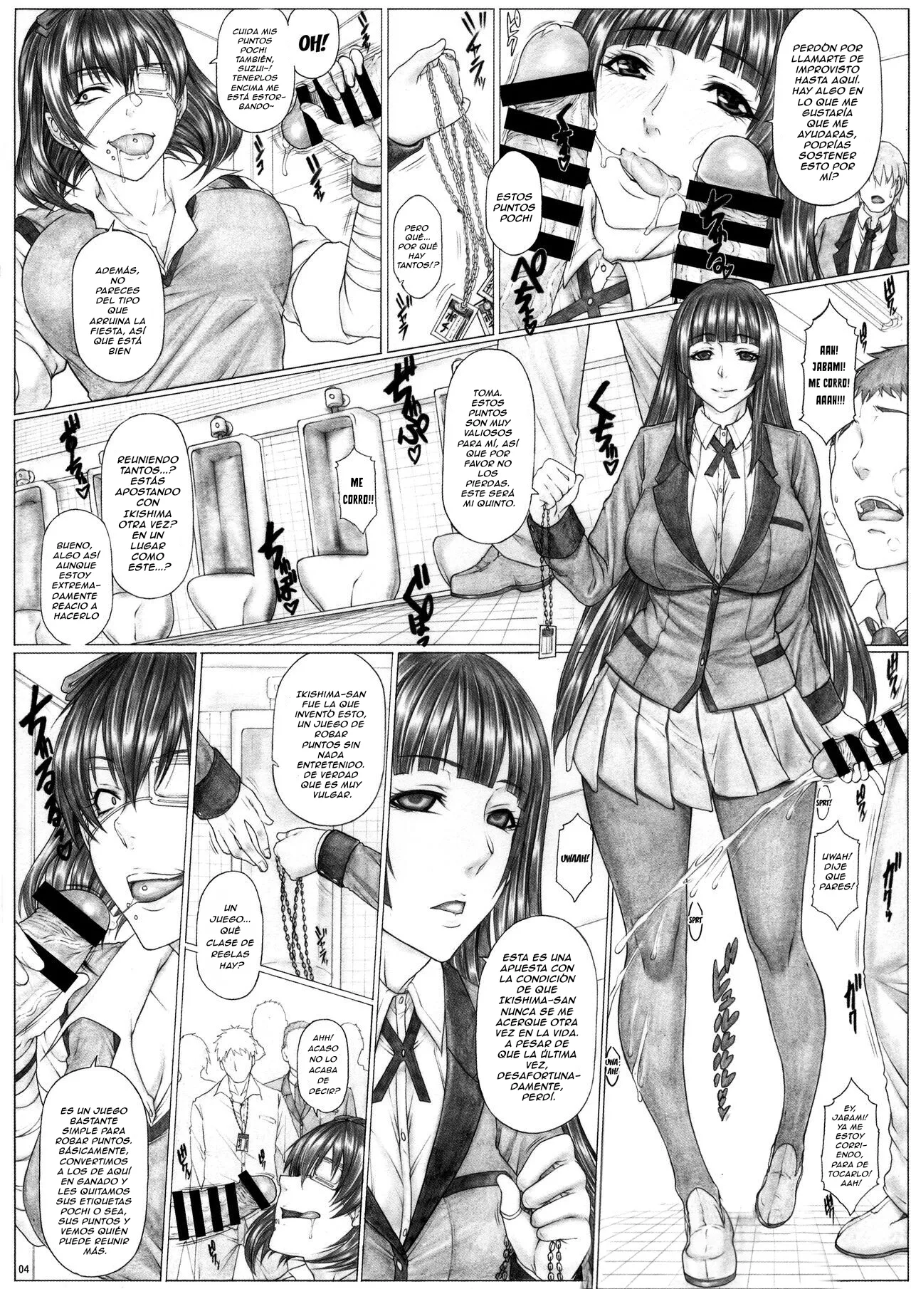 Angel's stroke 145 Hamegurui 6 Shoubu! Toilet no Oku de Kindan no Nikuyoku Pochi Nama-jiru Shibori Honban-hen｜¡Golpe del Ángel 145 Hamegurui 6 Duelo! Arco de las Putas que Extraen Semen en los Baños page 5 full