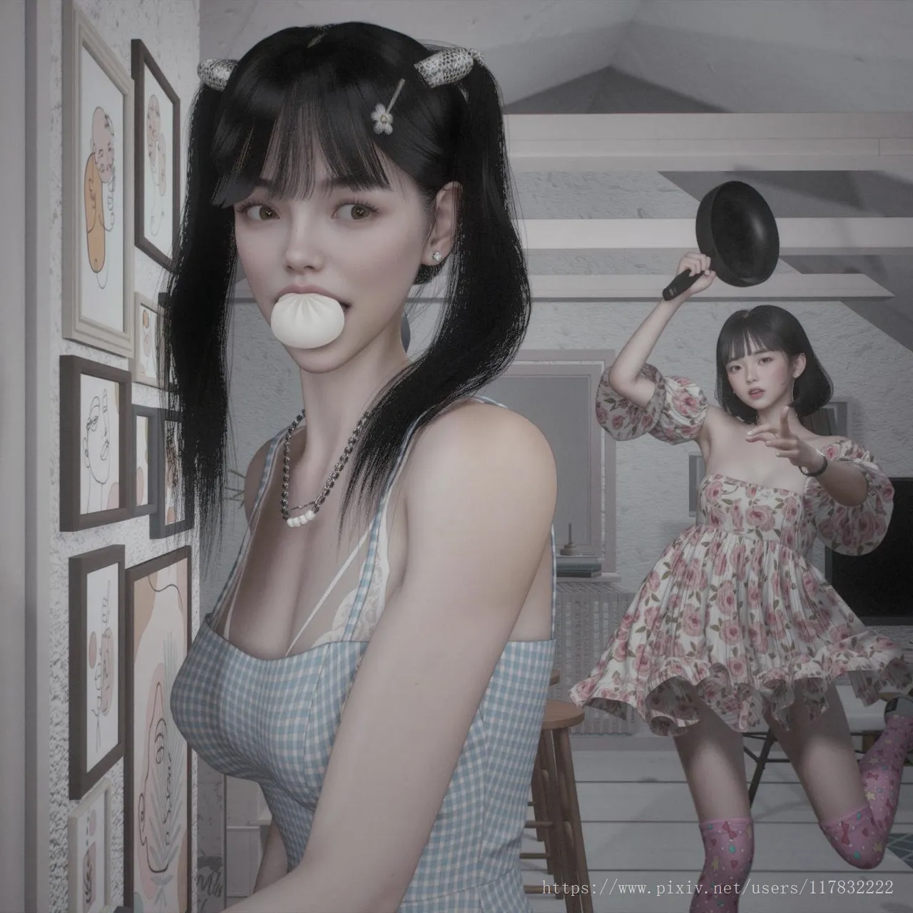 阿当作品 校花很忙-火车福利姬筱兰 完整大图画稿【写实 双马尾 催眠 迷奸】 page 6 full