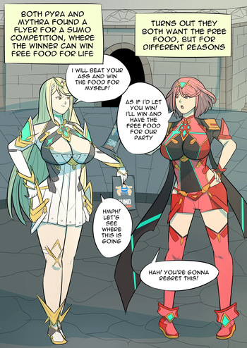 Pyra and Mythra sumo competition cover