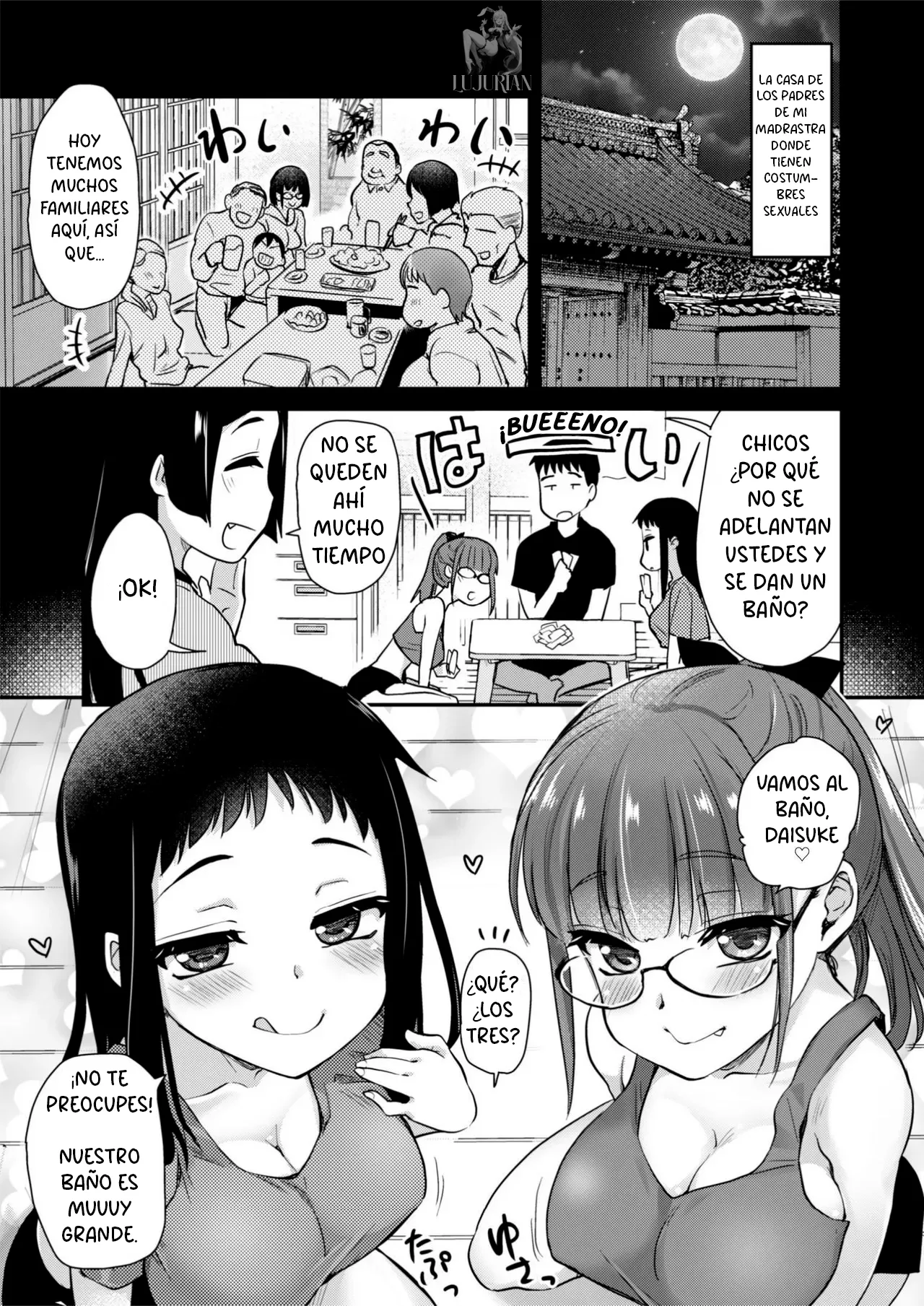 H na Fuushuu ga Aru Inaka de, Itoko to Gishi to Issho ni Ofuro ni Hairu Hanashi. | Un pueblo de costumbres H - Una historia de tomar un baño con mi prima y hermana page 6 full