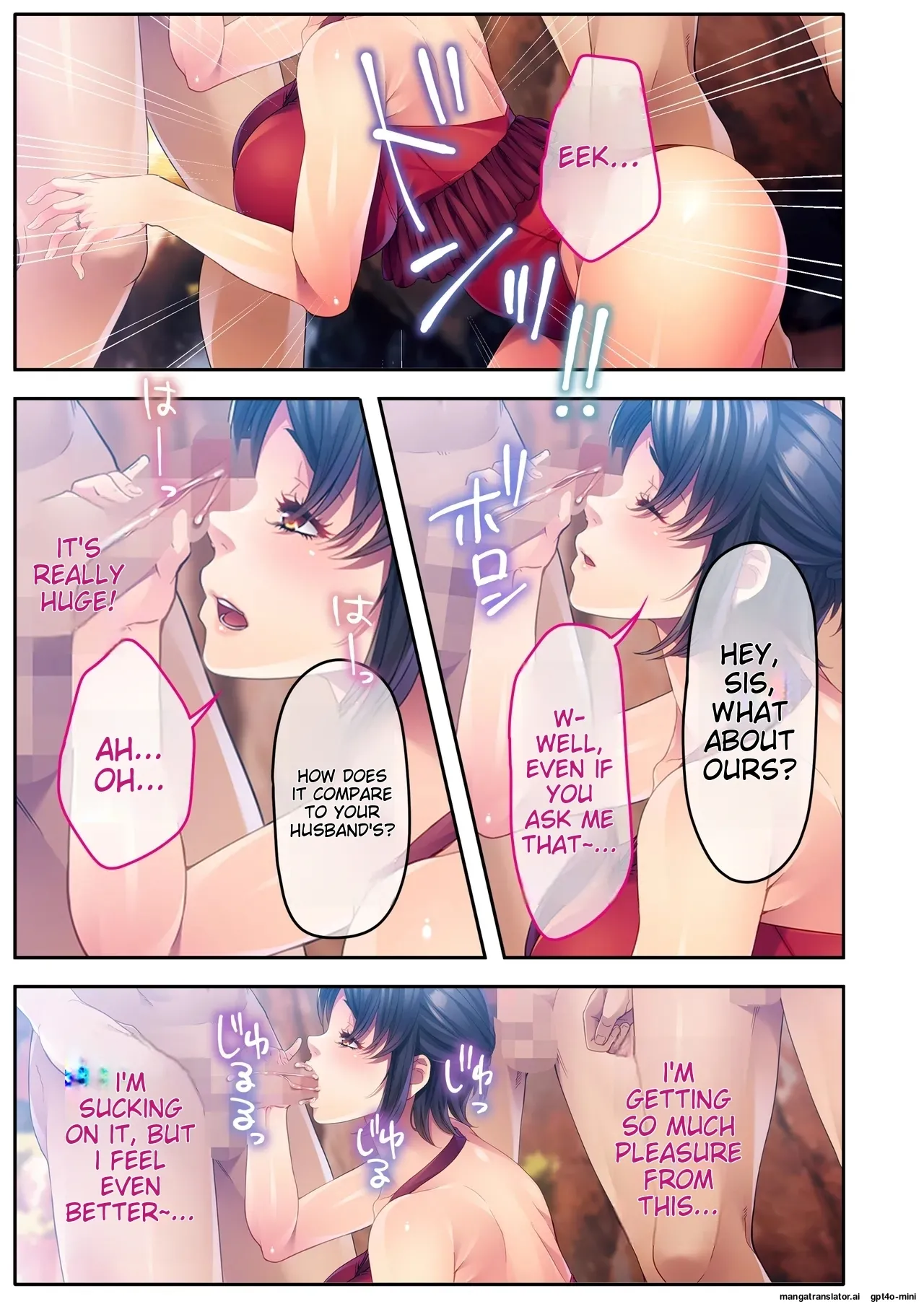 The busty promiscuous mom seduced by the playboys ~ The laid-back stepmom transforms a beach babe! Mosaic Comic Compilation page 6 full