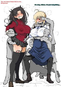 Rin Saber babysitting ①+②+③
