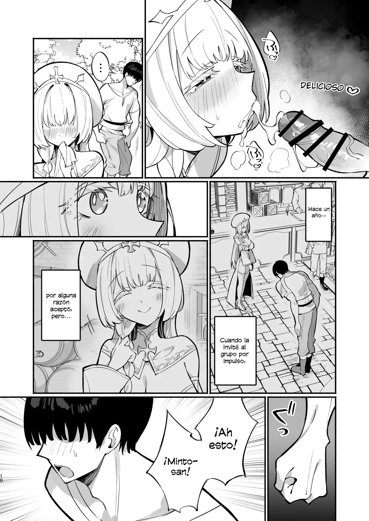 Mint-san wa Amaama Koubi shitai. ~Kyonyuu Healer no Onee-san ga Mechakucha Sasotte kuru Hanashi~｜Mint Quiere Sexo Dulce y Cariñoso ~Historia de una Curandera Tetona que Me Seduce sin Parar~ page 9 full