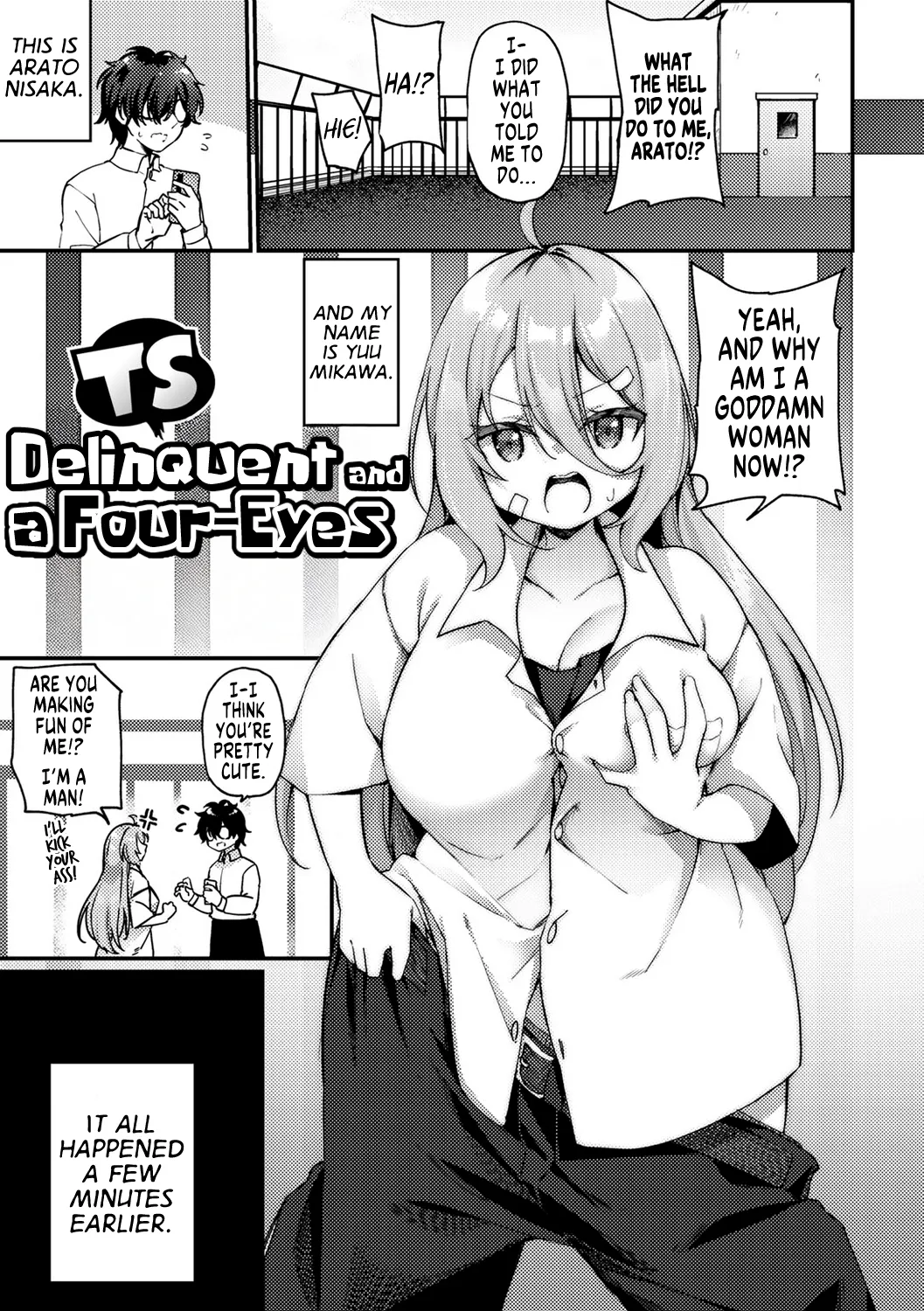 TS Yankee-kun to Megane-kun | TS Delinquent and a Four-Eyes page 1 full