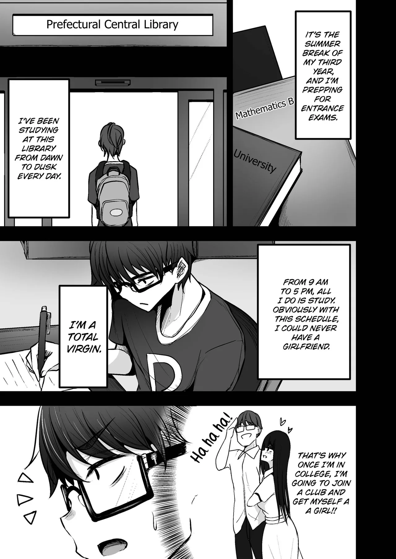 Toshokan de Benkyou Shiteitara Itsumo Kuru Gal JK ni... | While Studying in the Library, the High School Gal That Always Shows Up... page 3 full