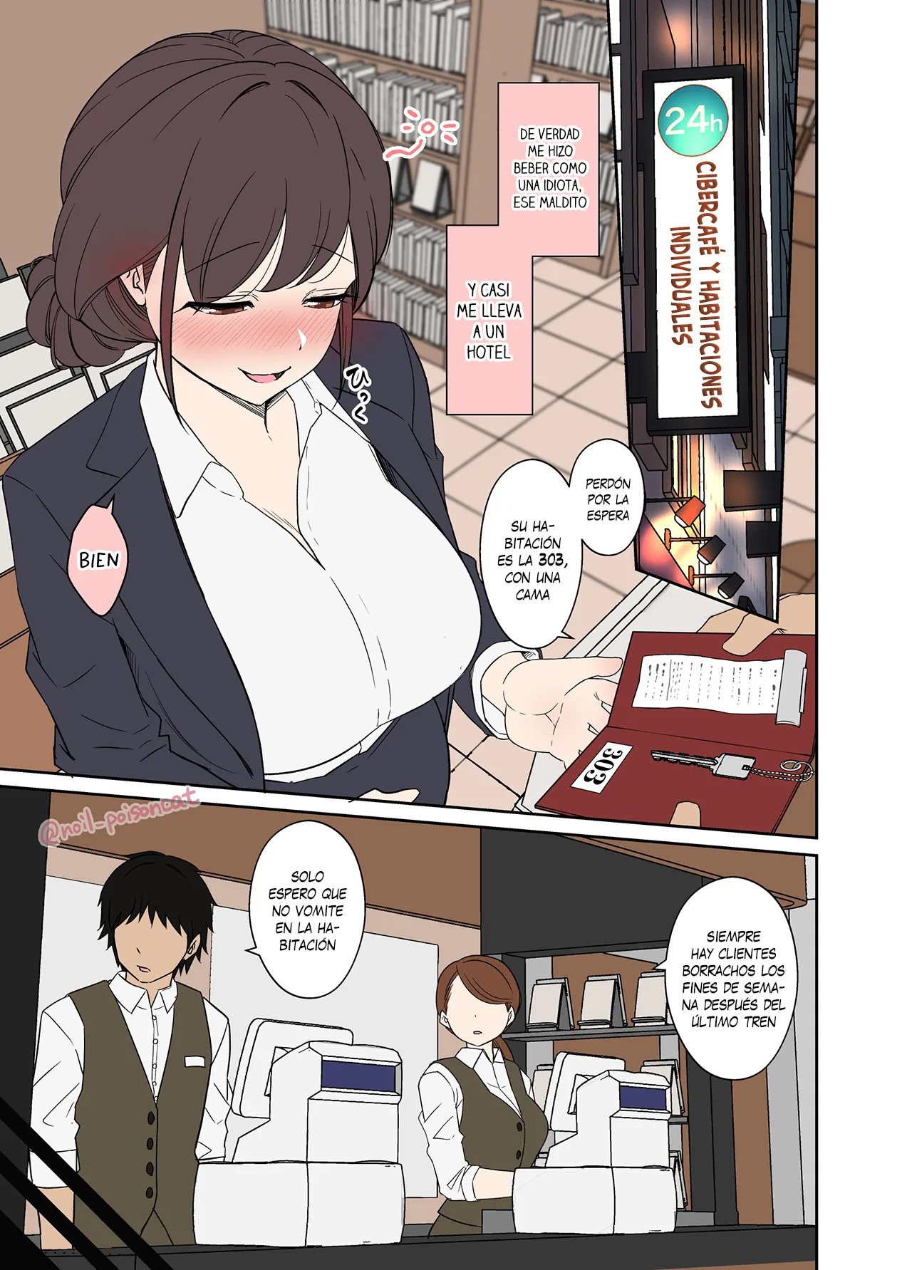 Deisui Shita NeCafe no Kyaku ni Warui Koto o Suru Hanashi | Haciéndole cosas malas a una clienta borracha en un cibercafé page 2 full