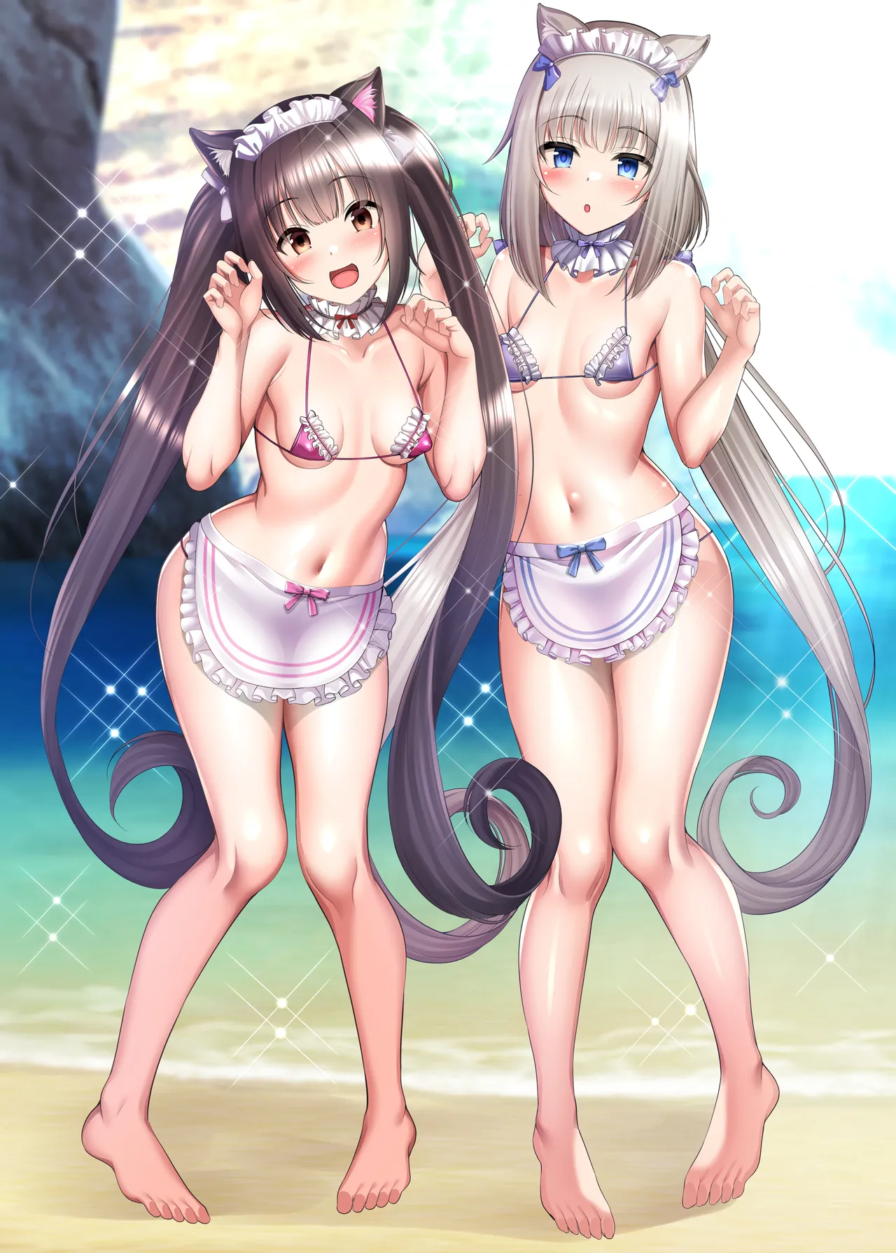 ネコパラシリーズのチョコラとバニラのメイドビキニ絵 page 7 full