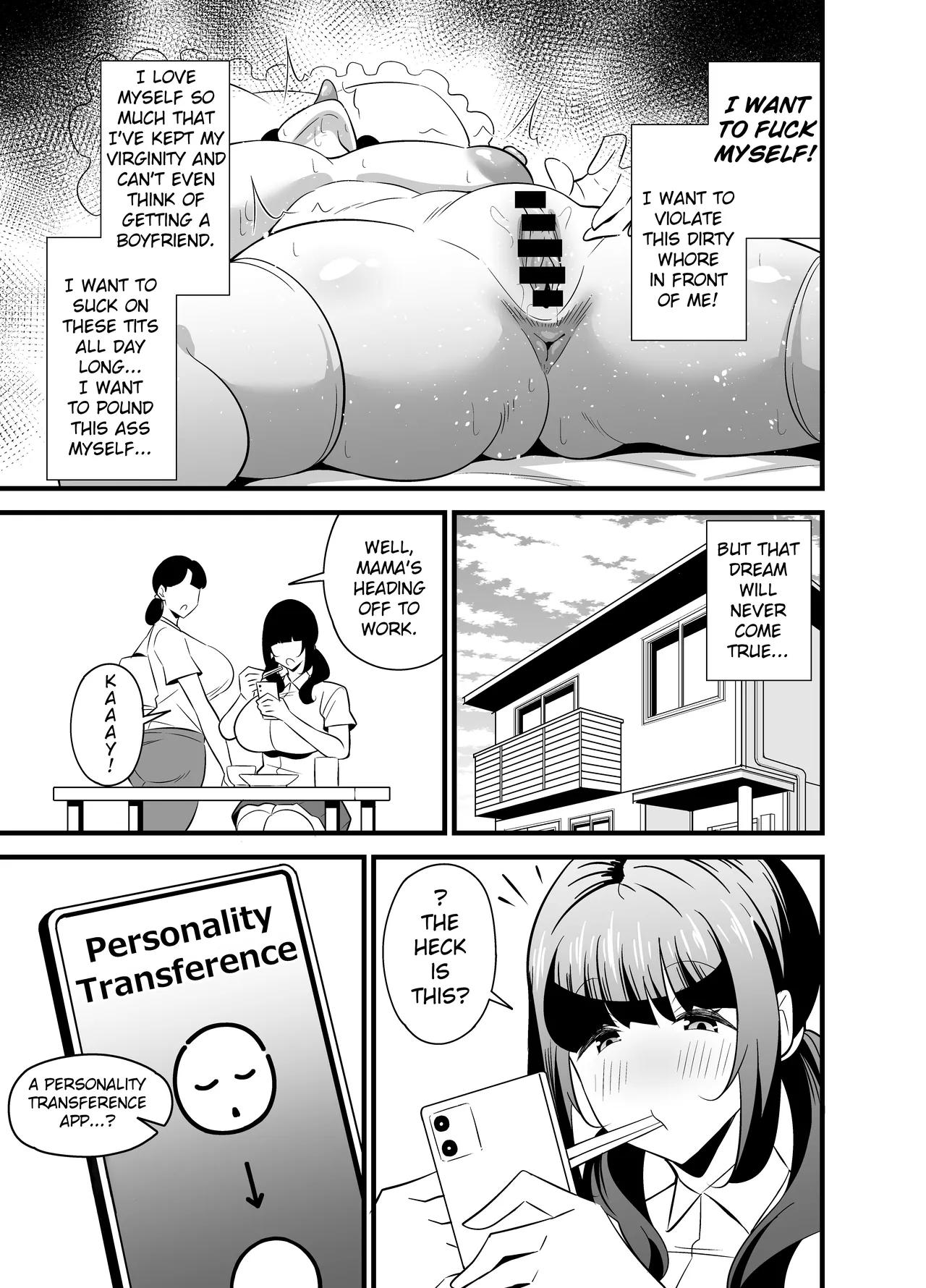 Jibun no Karada ga Dosukebe Sugiru node Appli de Oji-san no Karada o Nottotte Yaritai Houdai Shichaimashita | My Body is So Lewd That I Used an App to Possess an Old Guy and Do Whatever I Want To It! page 4 full
