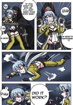 [TSFSingularity (SMartDrawings)] Deathgun takes over Sinon's Avatar and IRL body!