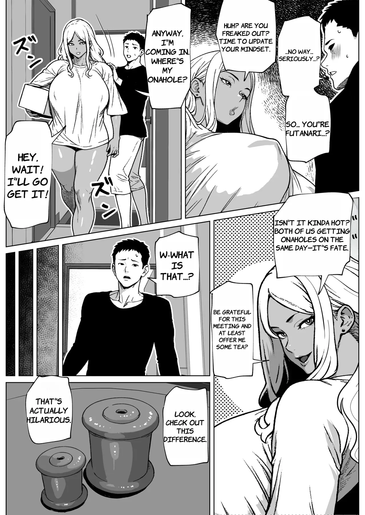 Otonari-san wa Futanari Kuro Gal - English page 5 full