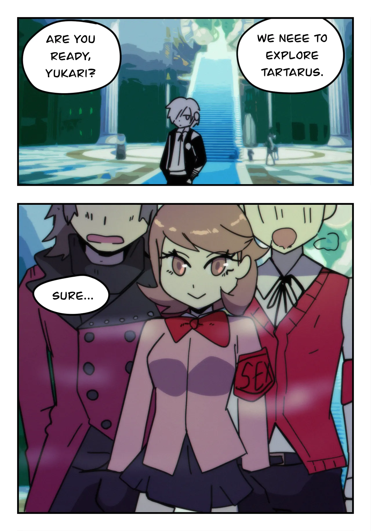 Persona 3 cuck comic page 1 full