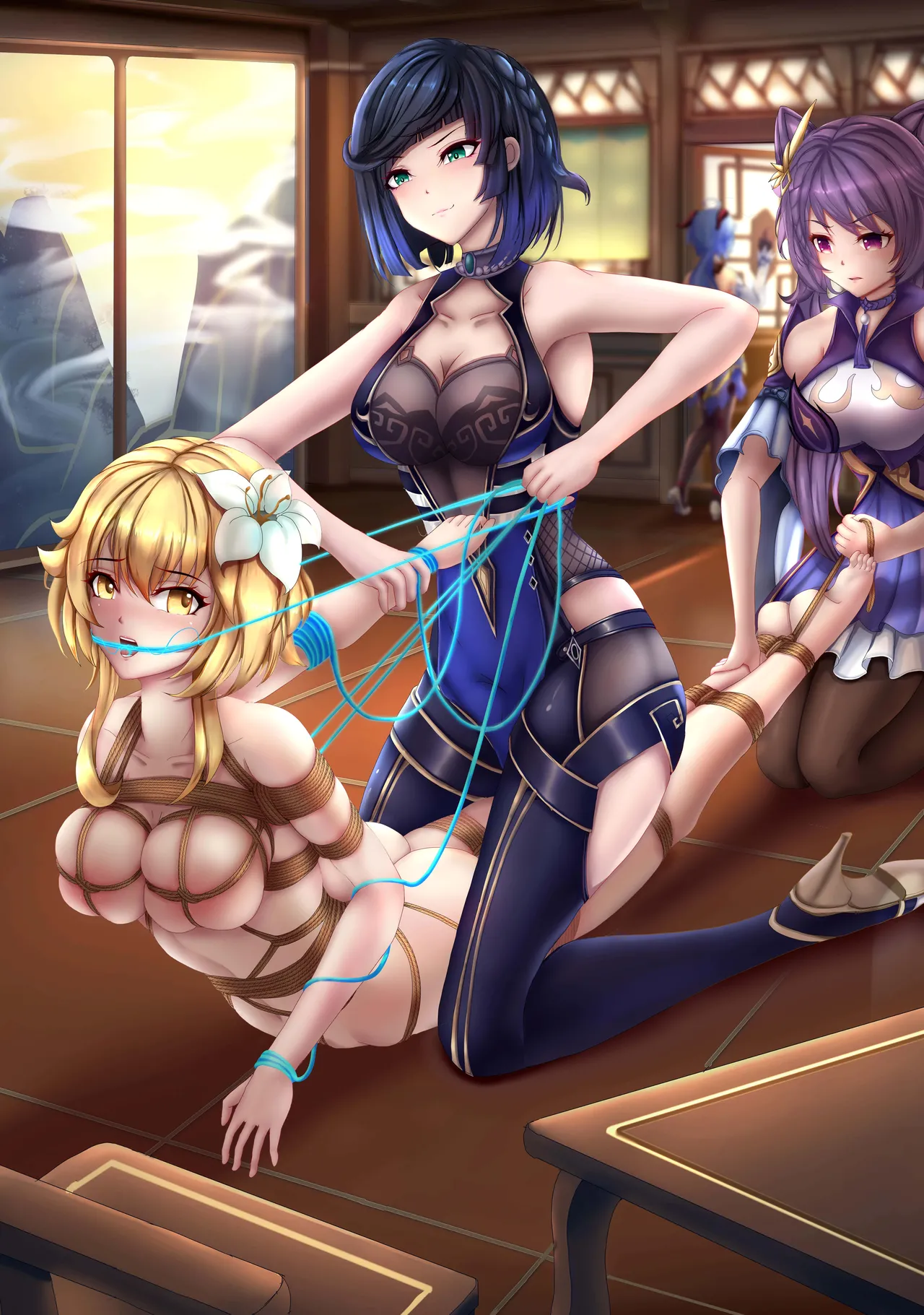 【Bianfuyeyue】荧，甘雨，夜兰，刻晴四人 page 1 full