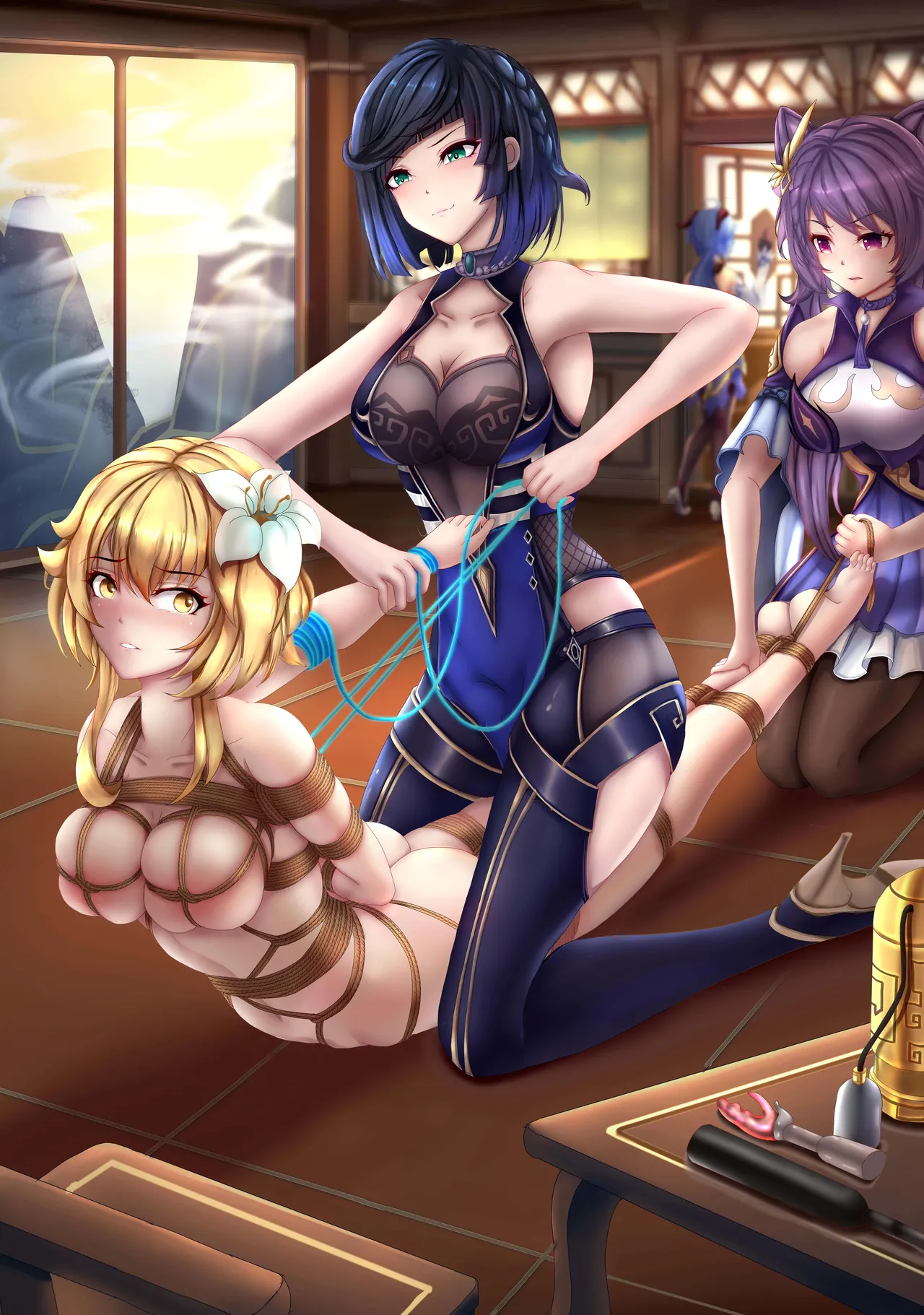 【Bianfuyeyue】荧，甘雨，夜兰，刻晴四人 page 3 full