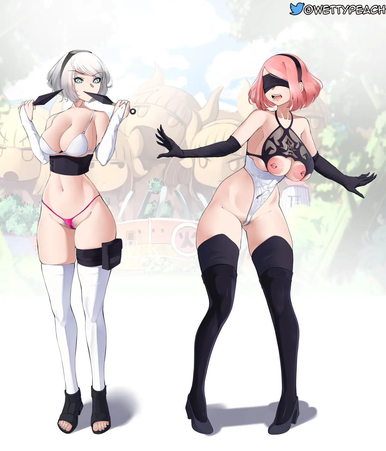 Sakura and 2B change clothes! And... 9S is small... page 3 full