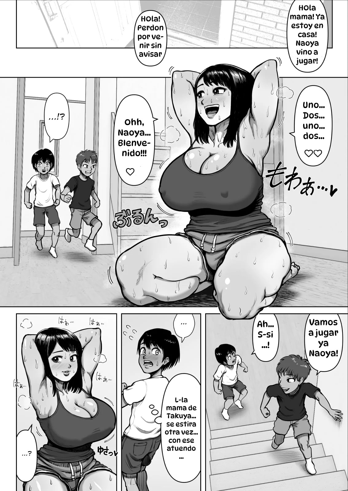 Tomodachi no Mama ga Bakunyuu sugite...｜La Madre de mi Amigo Tiene unos Pechos Enormes... page 2 full