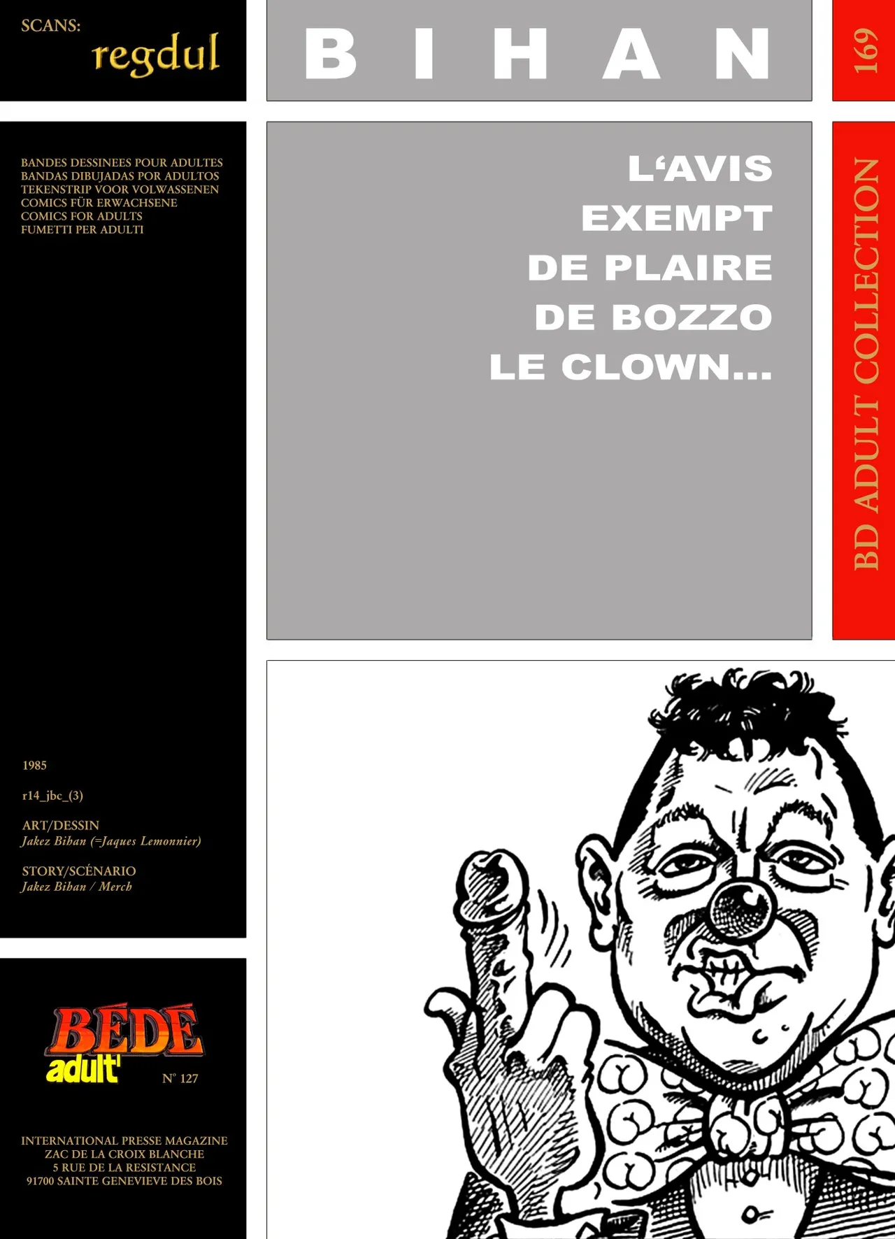 Jakez Bihan  &amp; Merch - L'avis exempt de plaire de Bozzo le Clown … page 1 full