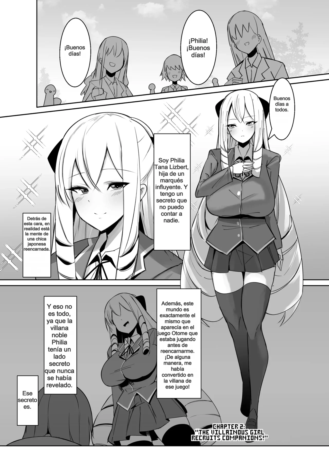 Otome Game no Akuyaku Reijou ni Tensei Shitara Ura Settei de Futanari deshita ~Ch. 2~｜Reencarné en un Juego Otome como una Futanari en una Ruta Secreta ~Cap. 2~ page 2 full