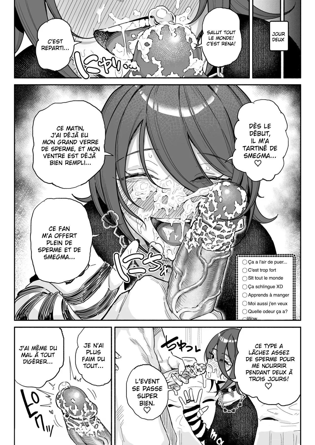 Chin Kagi Kei Haishinsha Isshuukan Chinkasu Zamen Seikatsu | une streameuse obsédée par les bites a passé une semaine à manger du sperme et du smegma. page 6 full