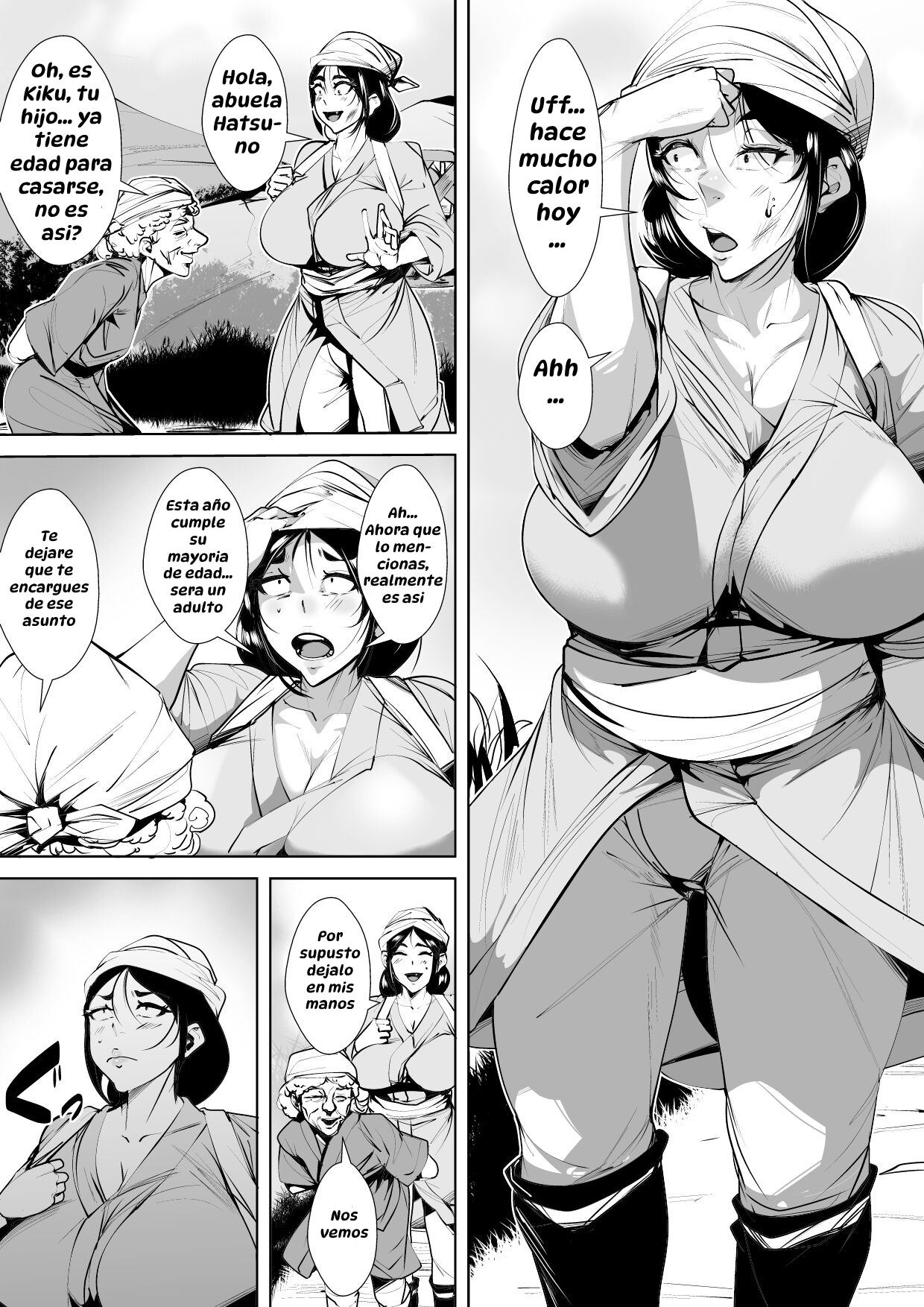 Mura no Insyuu de Seikyouiku wo一 Syuukan Zissen Suru Kaa-tyan｜La Mamá que Pone en Práctica la Educación Sexual Durante una Semana por una Antigua Costumbre del Pueblo page 1 full
