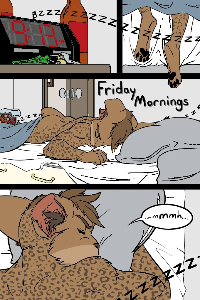 black kitten - Mornings -color page 1 full