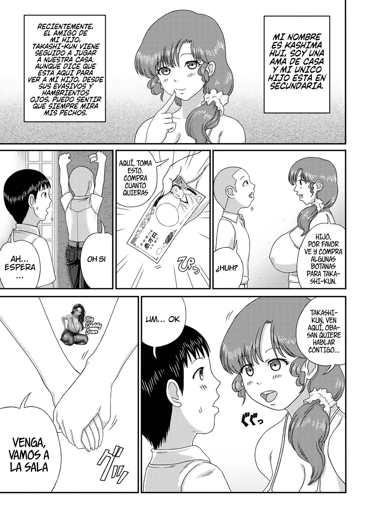 Musuko no Tomodachi ni Te o Dasu Oku-san. | Una MILF Que Se Mete Con El Amigo De Su Hijo. page 3 full