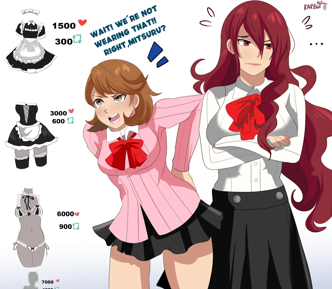 Maid Yukari and Mitsuru Strip Game page 1 full