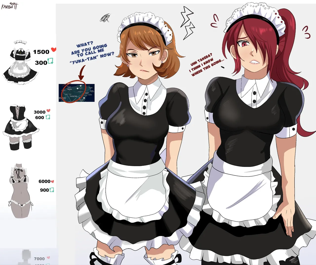 Maid Yukari and Mitsuru Strip Game page 2 full