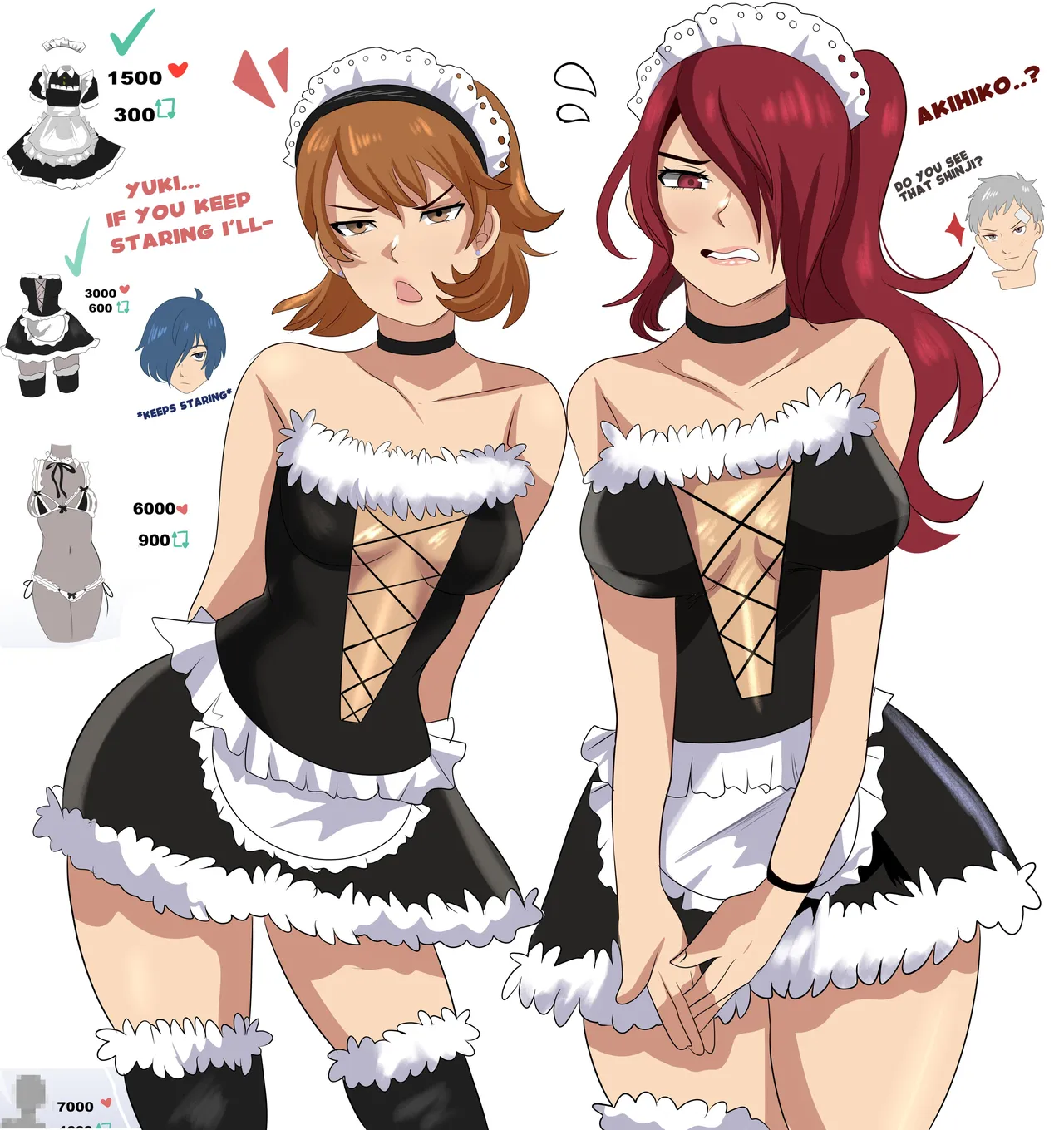 Maid Yukari and Mitsuru Strip Game page 4 full