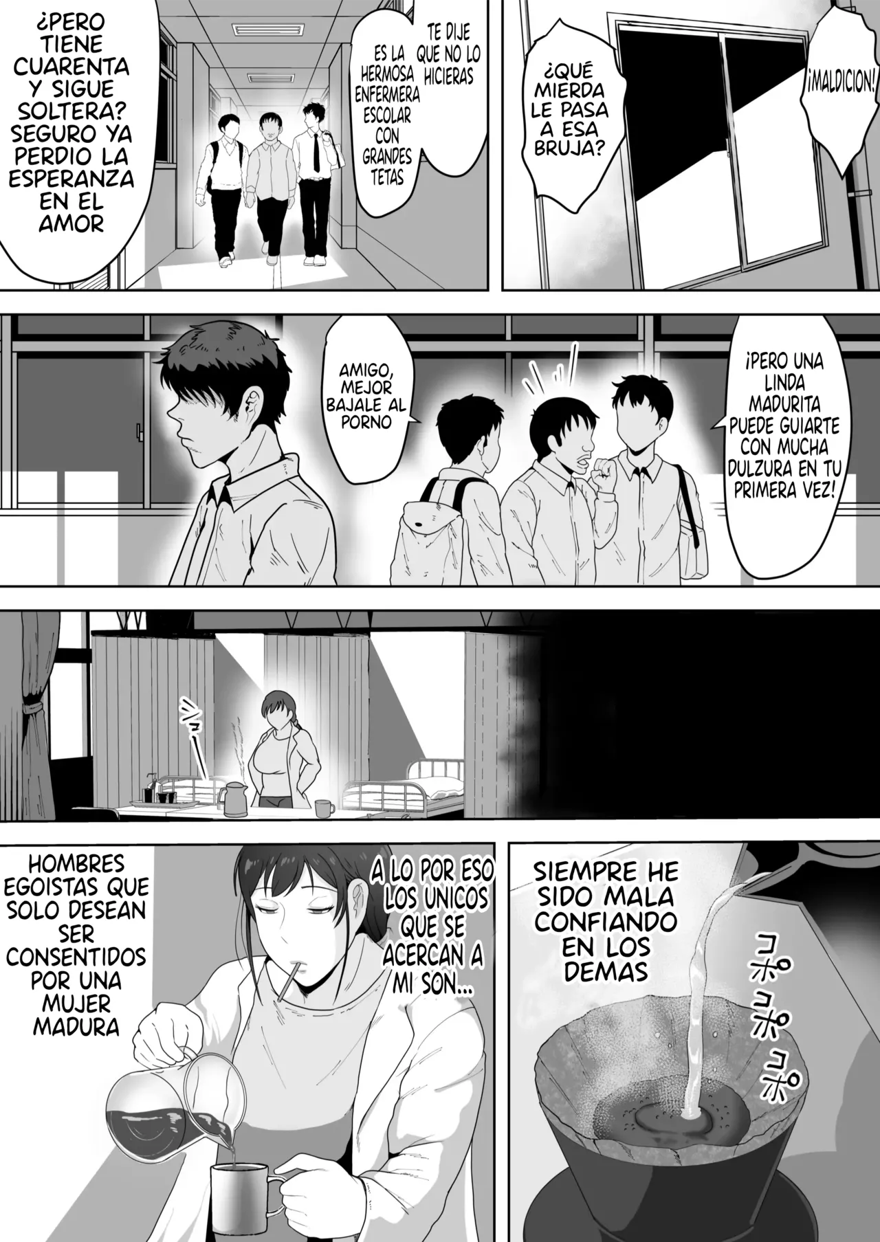 Hoken no Sensei Shinobu, 37 Sai, K-Cup ~Sei ni Mezameta Toshima no Mesu~｜Shinobu-sensei, Enfermera Escolar de 37 Años, Copa K ~Una Madurita que Despertó su Sexualidad~ page 4 full