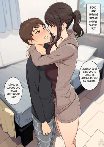 Koushinchou de Keitai na Kanojo to Turn-sei no Sex suru Ohanashi | SEXO POR TURNOS CON MI NOVIA SUPER ALTA cover