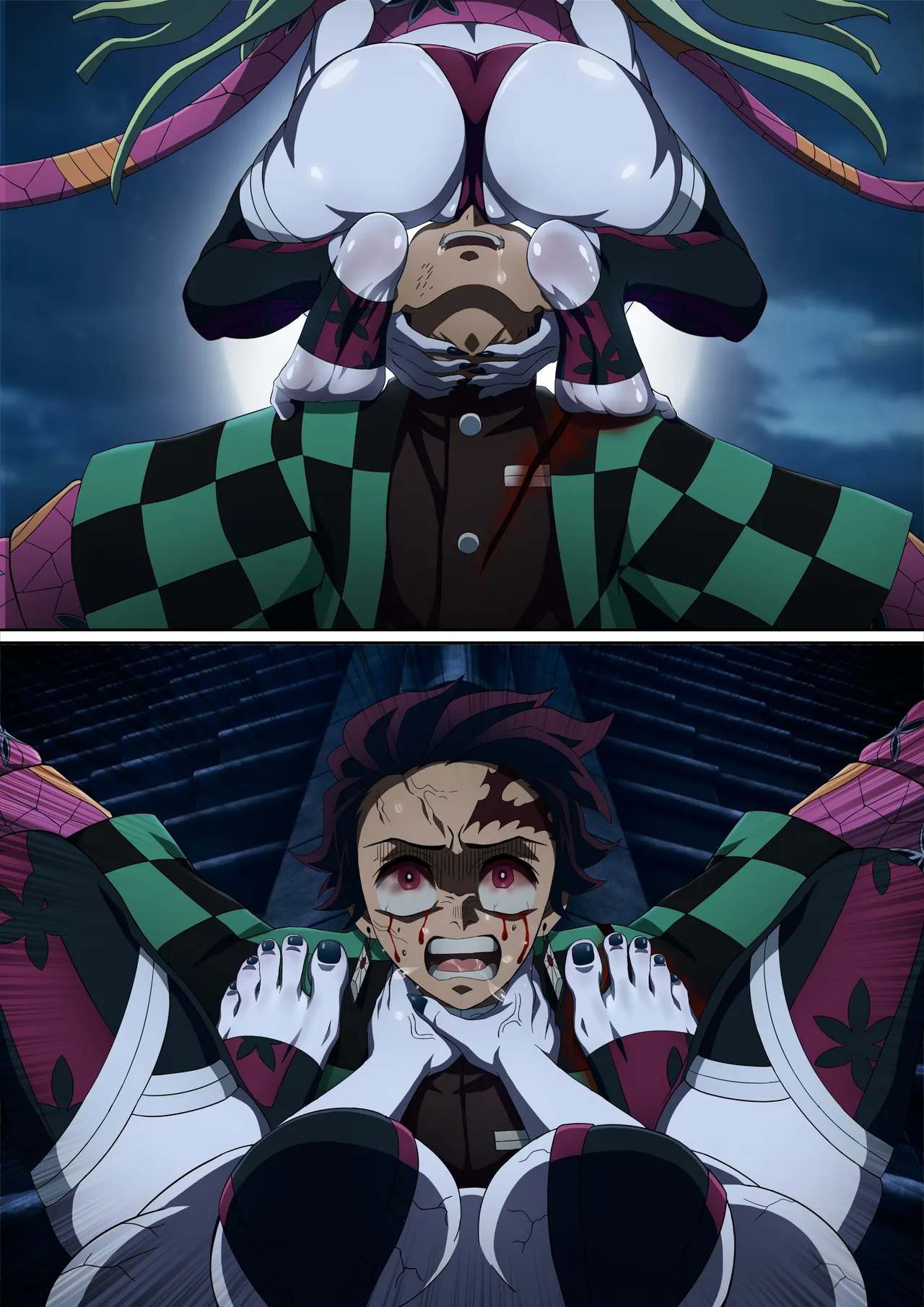 Daki’s Blood Demon Art：Trample 堕姫の血鬼術・紅蓮践踏（Part 1+Part 2 page 10 full