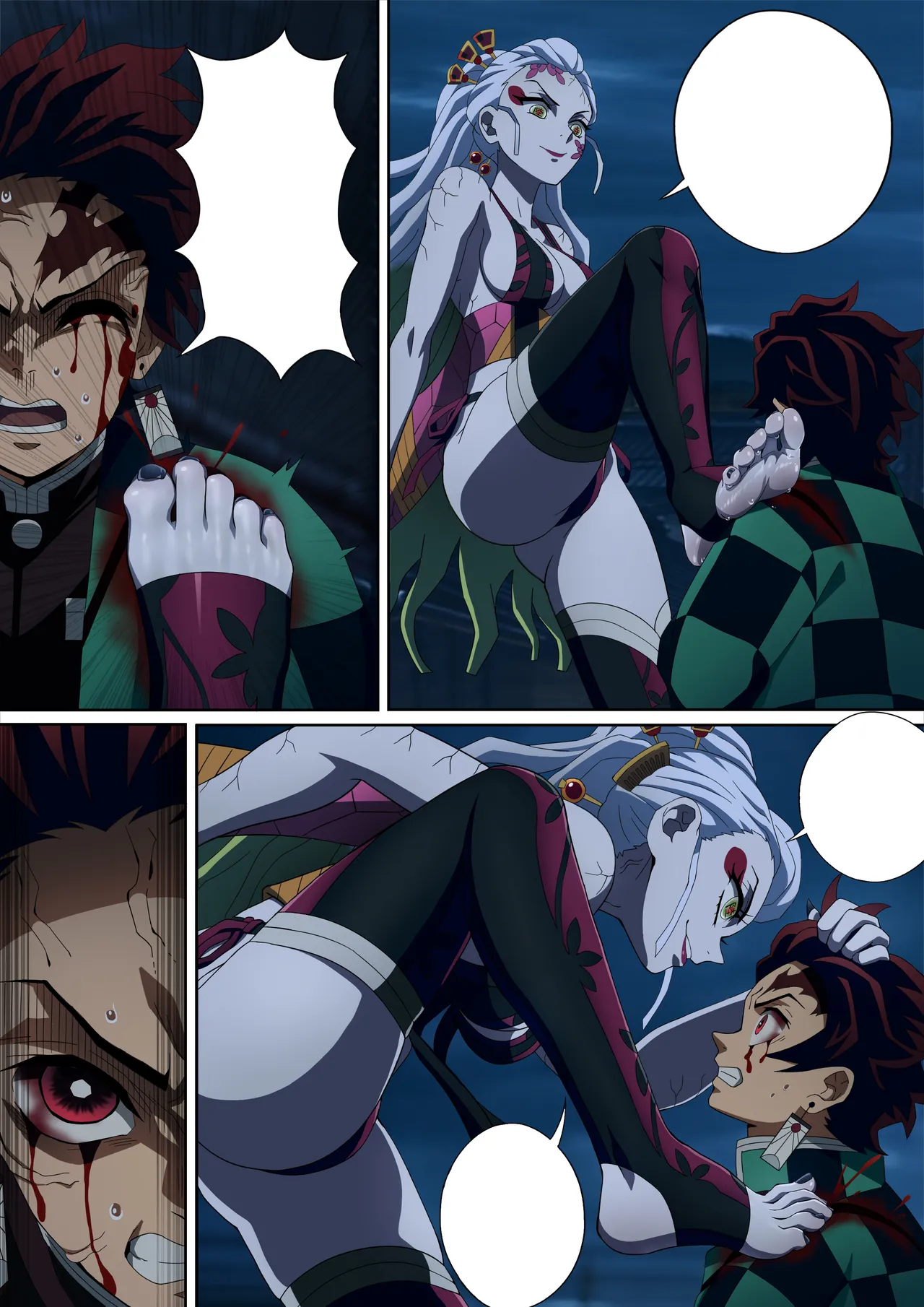 Daki’s Blood Demon Art：Trample 堕姫の血鬼術・紅蓮践踏（Part 1+Part 2 page 6 full