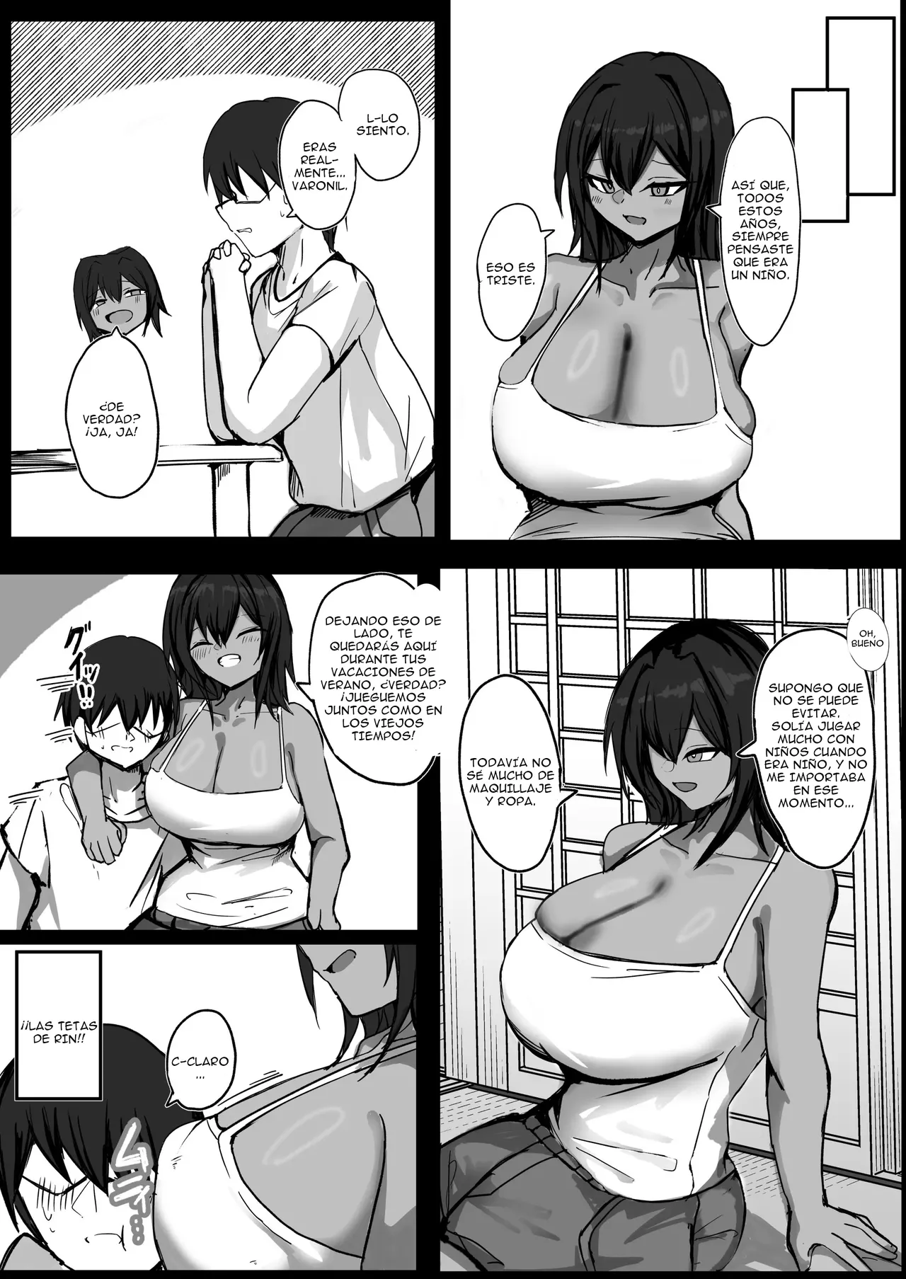Mukashi Otoko dato Omotteta Kasshoku Bakunyuu Osananajimi to H Suru Hon Zenpen | Tuve Sexo con Mi Amiga Bronceada y Solía Pensar que Era un Chico page 6 full