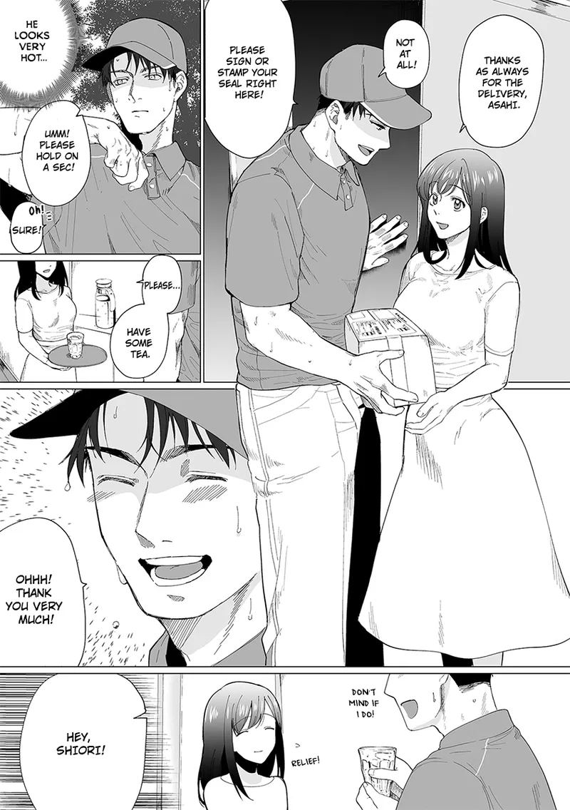 Oku-san, Nimotsu ga Todoiteimasu. ~Takuhai Danshi ni Semarareru Hitozuma~ 1 | Ma'am, You Have a Package! The Housewife Who's Seduced by the Delivery Man 1 page 3 full