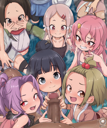 🔞🚸 あかね組のコ達と温泉に浸かりながら致してぇ ❤️ cover