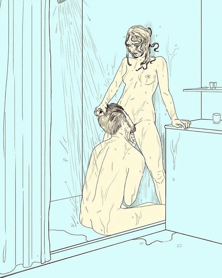 EROTIC FACE SITTING DRAWING page 3 full