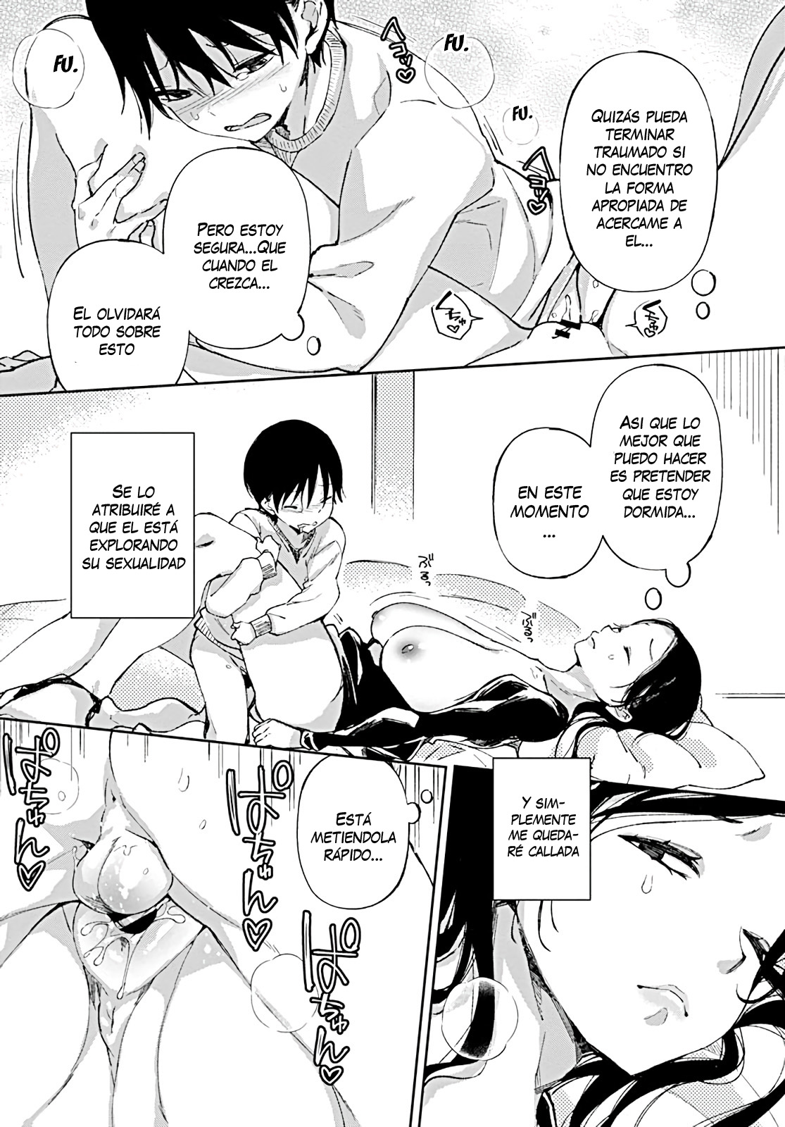 Jitsubo no Kyonyuu o Musaboru Shota wa Aijou to Bonyuu o Sosogareru | Pouring love and breast milk into the shota who craves his mother’s big breasts page 7 full
