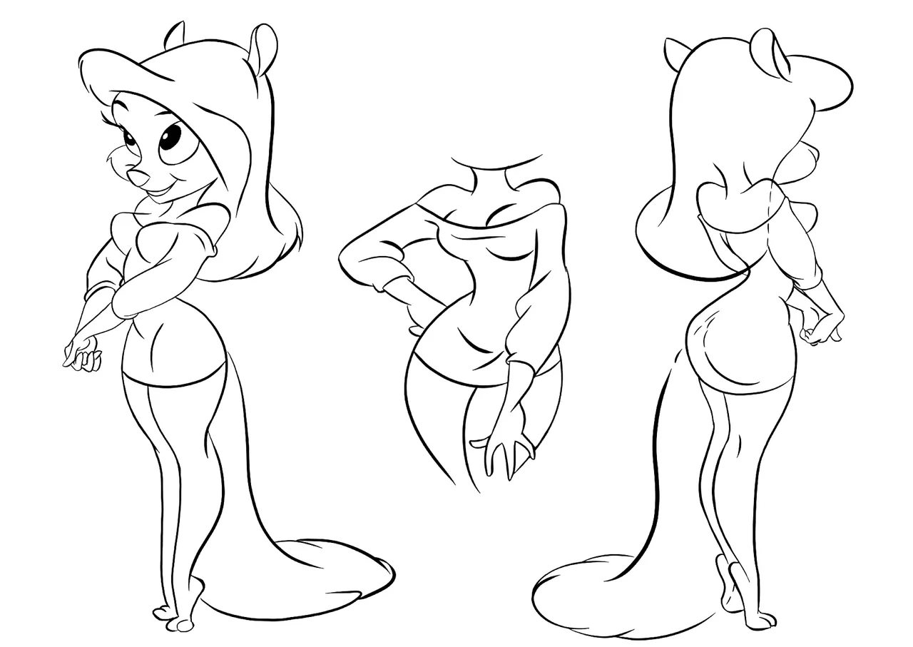 Minerva Mink Line Art page 1 full